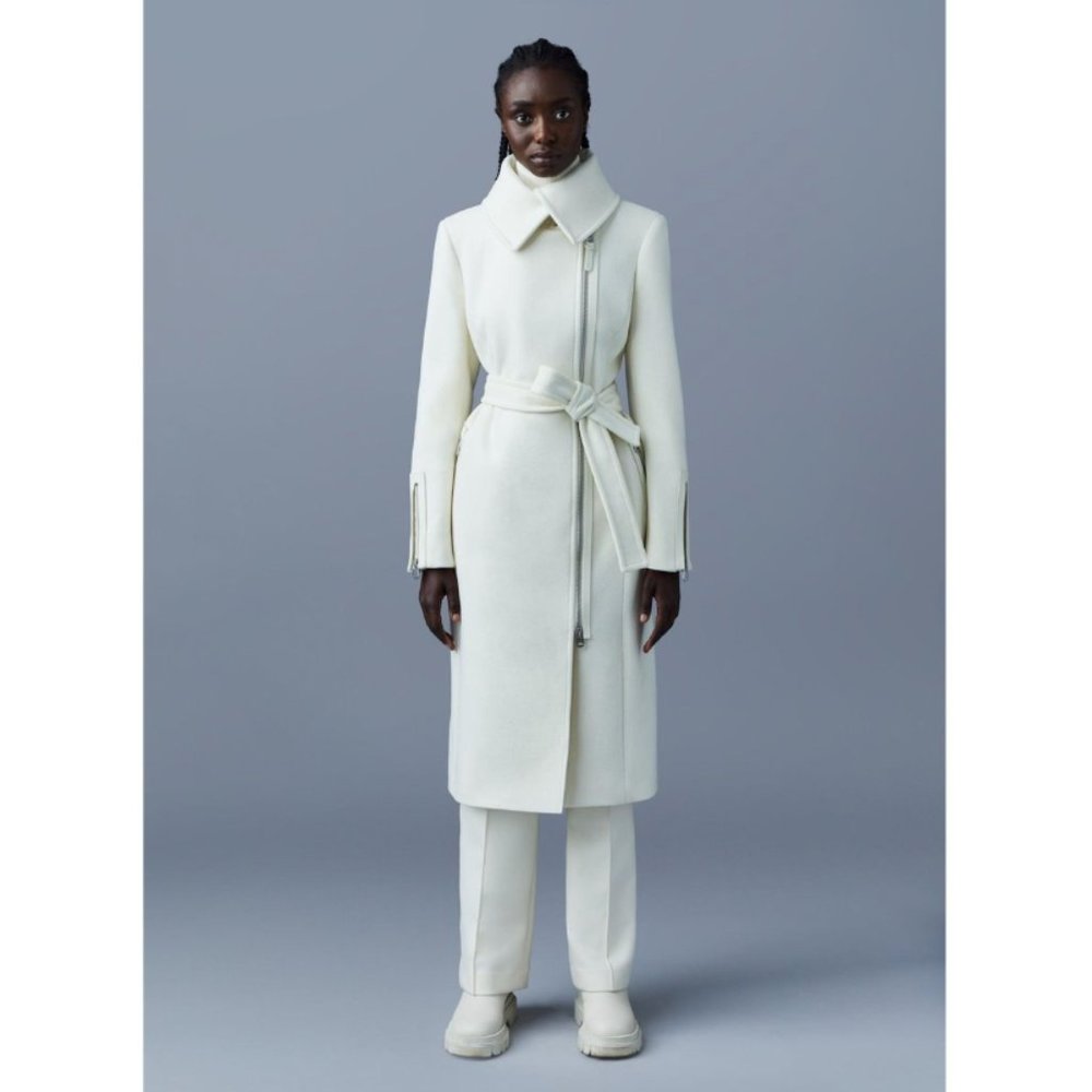 Mackage Kamilla Wool Cashmere Coat Ivory White